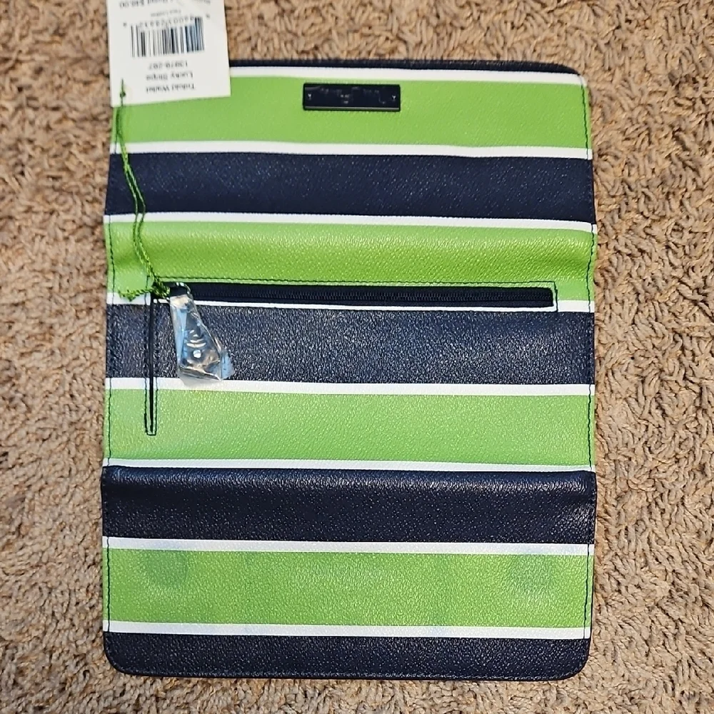 Vera Bradley Trifold Wallet In Lucky Stripe - Picture 4 of 10